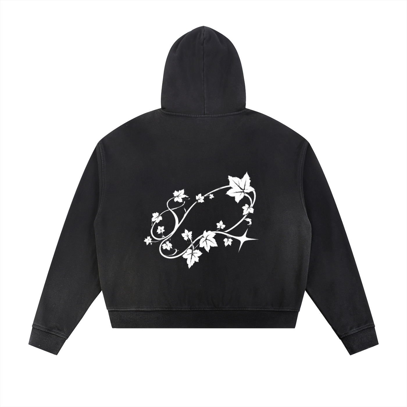 IVYAIL Raw Edge Fleece Zip Hoodie
