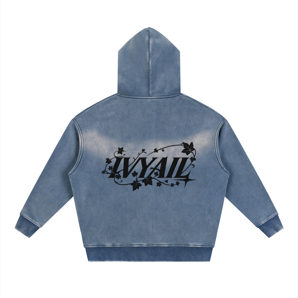 Ivyail Two-way Zipper Boxy Fleece Hoodie