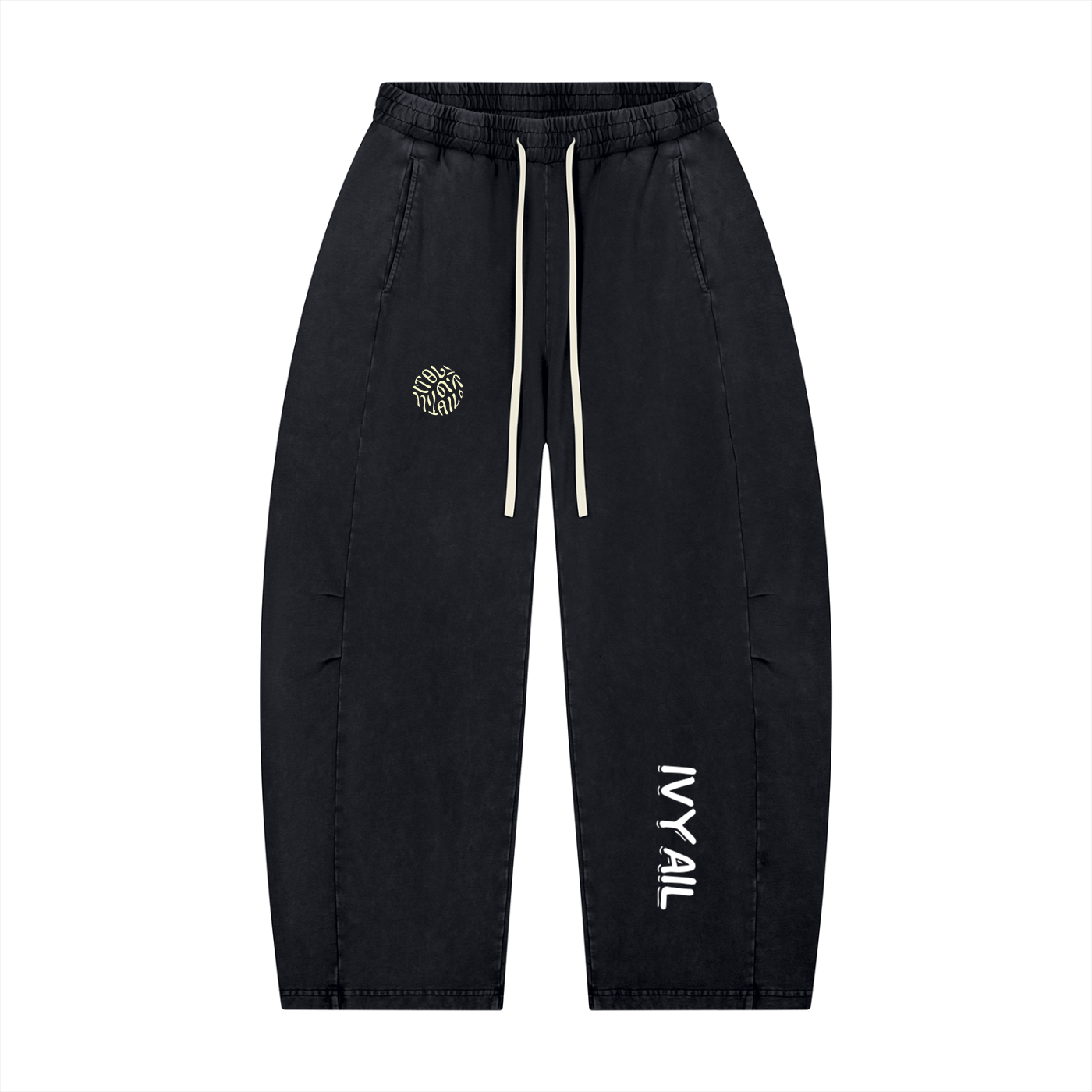 Ivyail Mineral Wash Barrel Leg Pants