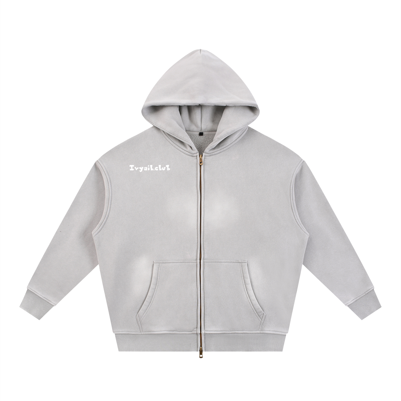Ivyail Two-way Zipper Boxy Fleece Hoodie
