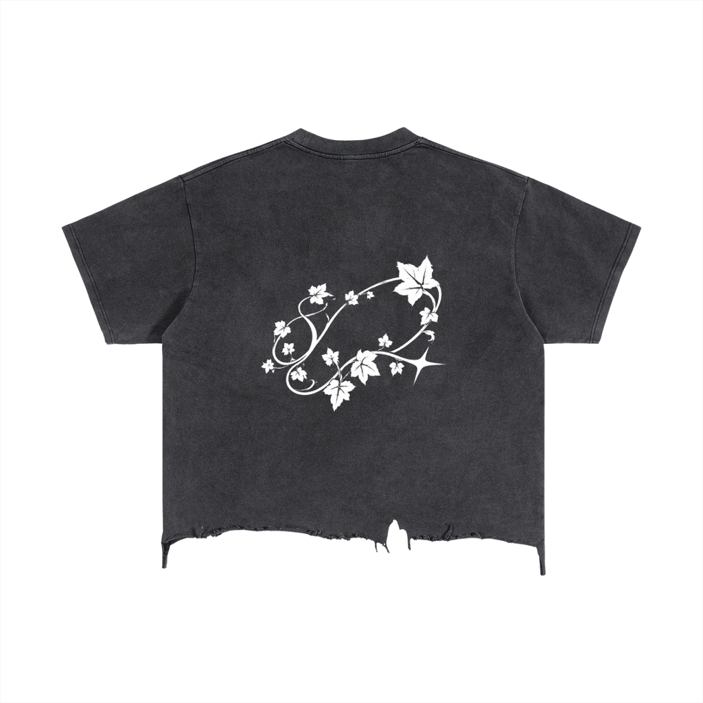 IVYAIL Boxy Distressed Hem T-Shirt