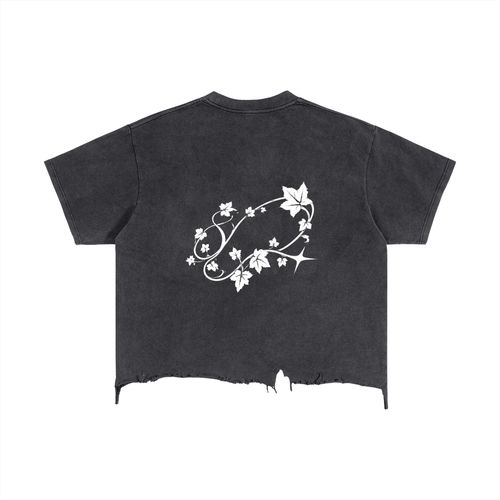IVYAIL Boxy Distressed Hem T-Shirt