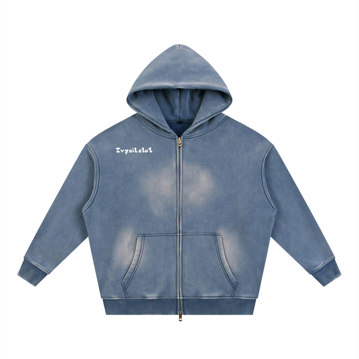 Ivyail Two-way Zipper Boxy Fleece Hoodie